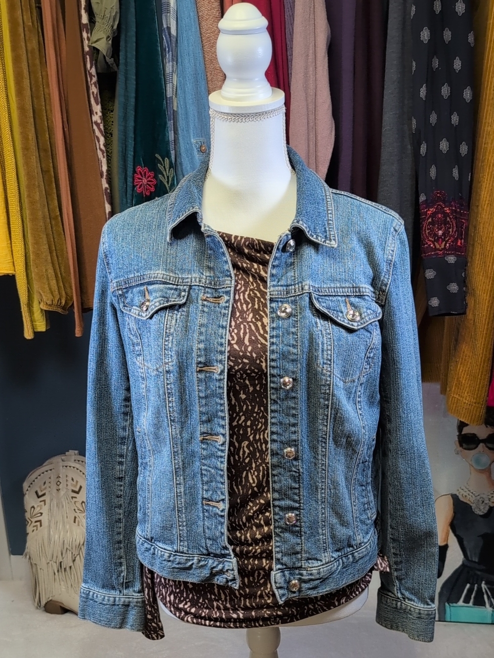 Style & Co. Women's Light Blue Denim Jean Jacket